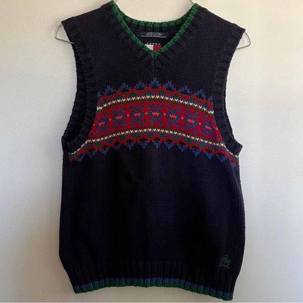 Navy cotton Tommy Hilfiger cotton Sweater Vest